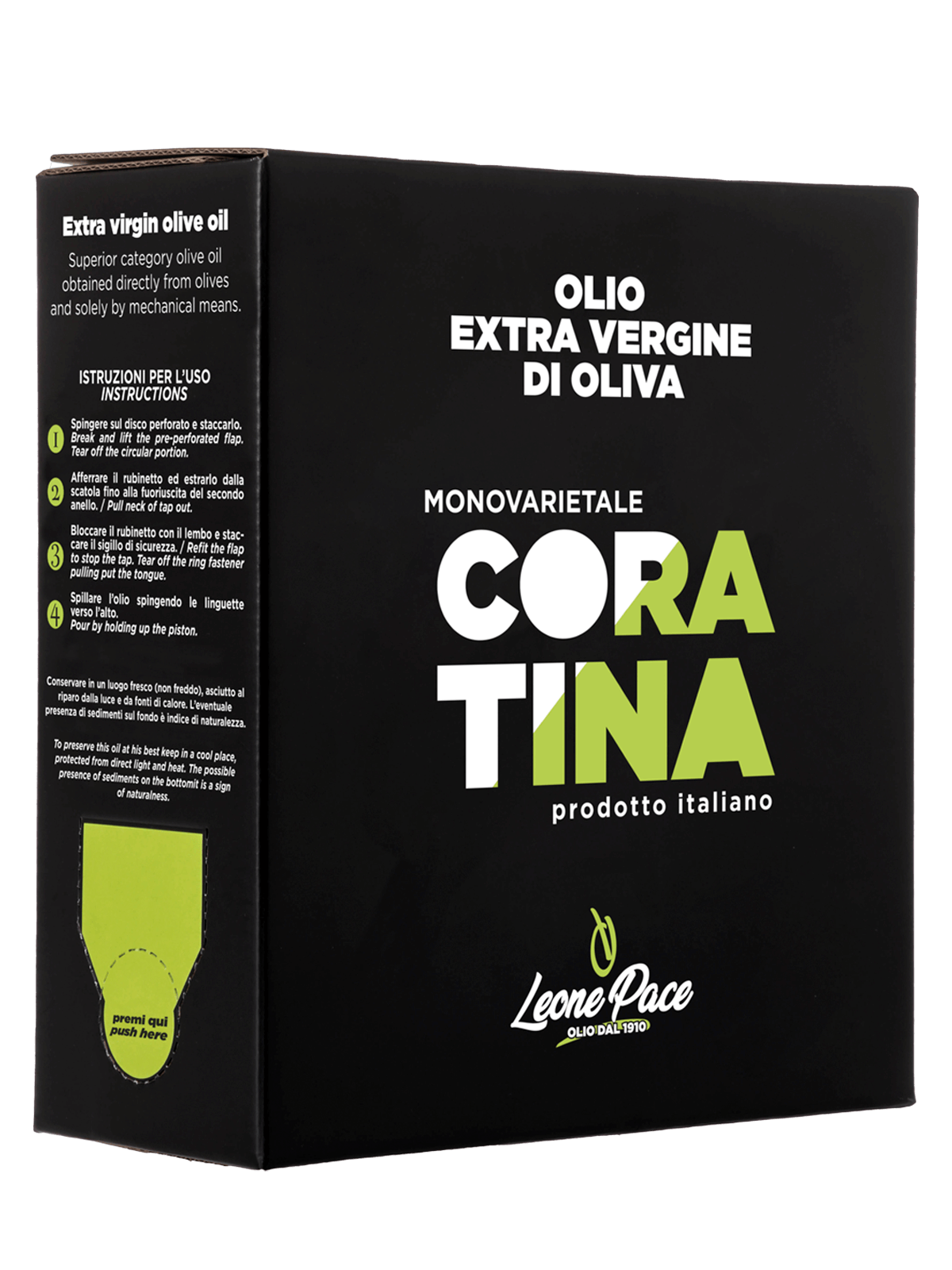 Olio EVO Monovarietale Coratina - Bag in Box 1,5L - Frantoio Leone Pace