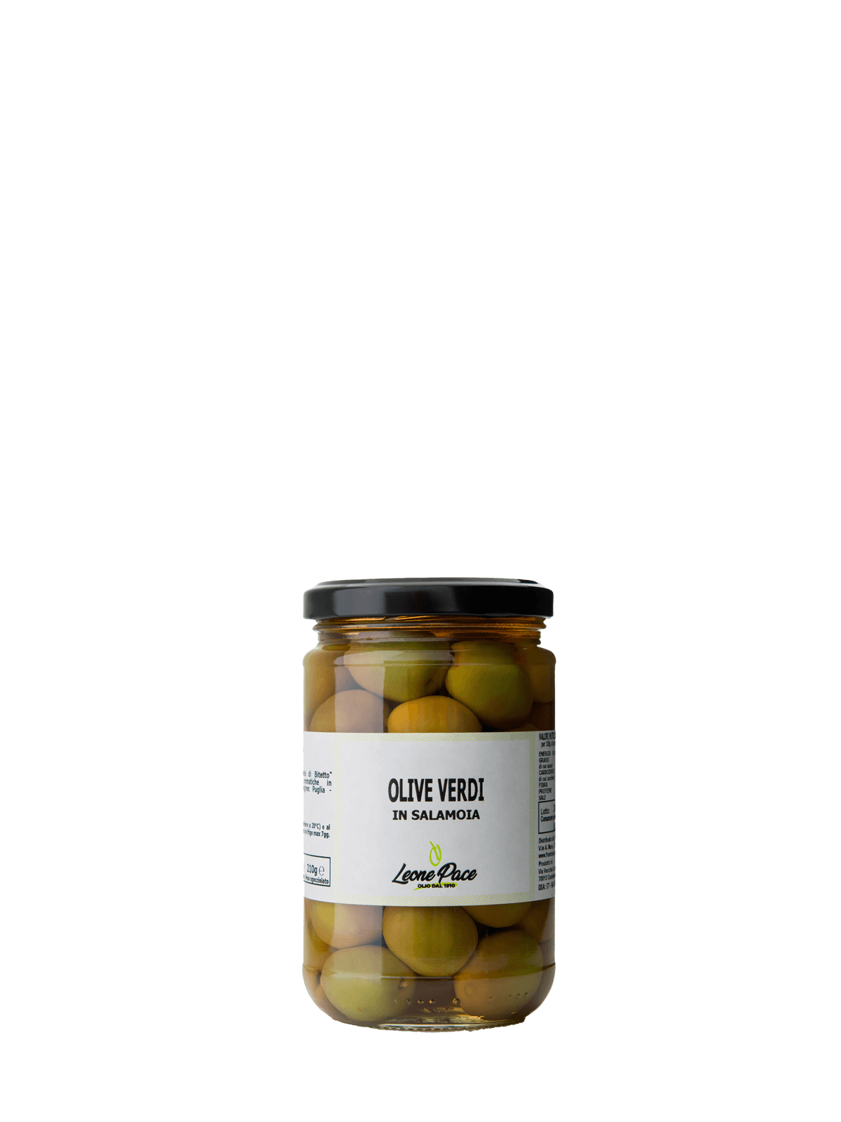 Olive Verdi in Salamoia - Vasetto 300gr - Frantoio Leone Pace