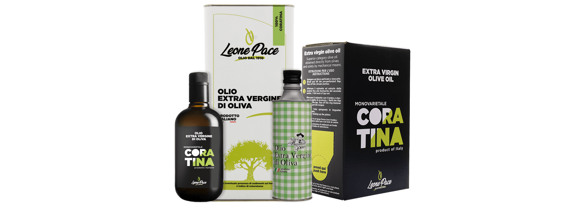 Il migliore olio extravergine Coratina della Puglia in vetro, in latta e bag in box - Frantoio Pace